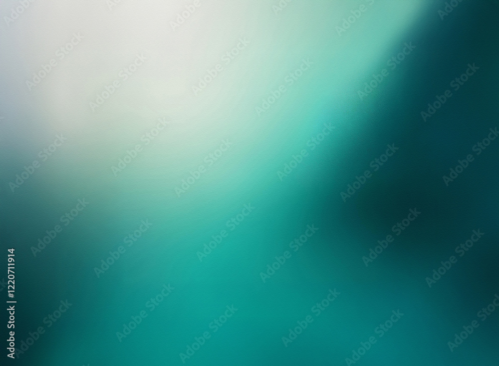 Poster grainy texture, blurred teal and white gradient. soft, abstract background with a subtle, hazy feel.
