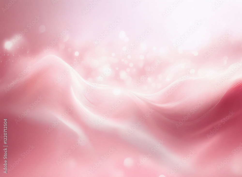 Poster abstract image of soft, pink waves with a grainy texture and sparkling highlights. the light pink hu