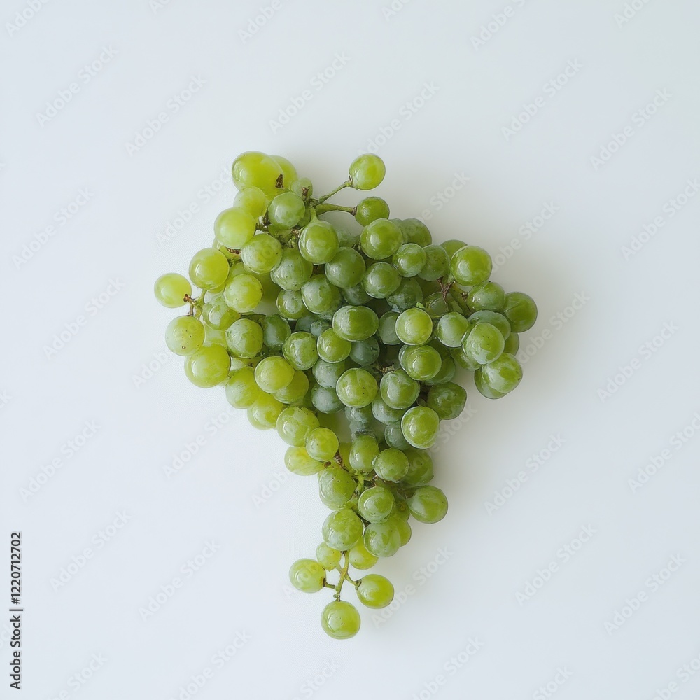 Poster fresh green grapes arranged neatly on a flat surface showcasing their vibrant color and natural text