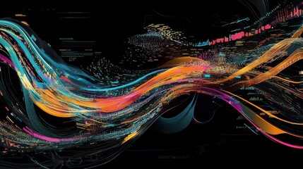 Dynamic representation of financial market data showcasing trends and fluctuations in real-time analytics