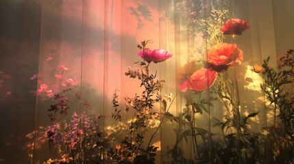 Obraz premium Digital installation showcases vibrant floral projections at spring festival celebrating nature's beauty and creativity