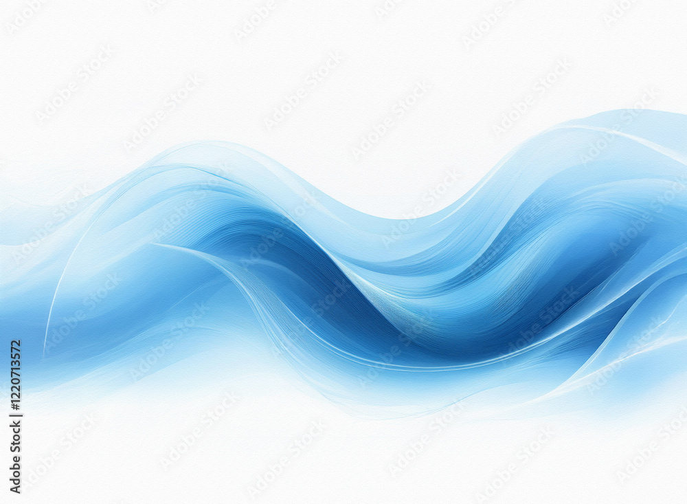 Aufkleber abstract image of flowing, translucent blue waves against a white background. the grainy texture add