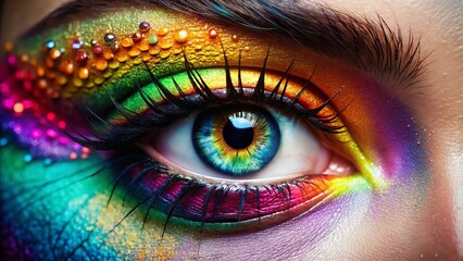 Obraz premium Fashion Photography: Close-up of a Model's Eye with Microscope Lens Effect