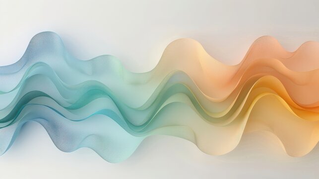 Abstract waves of cool-toned colors like teal, cyan, and indigo, copy space