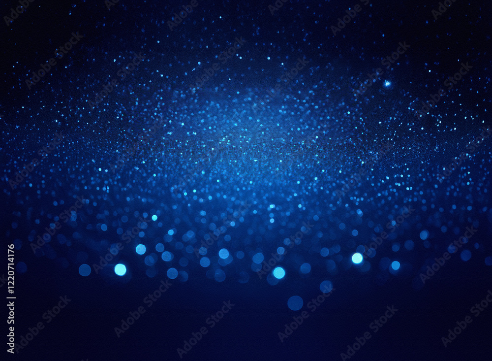 Poster A grainy, textured background of deep blue, speckled with countless shimmering lights.  The texture creates a sense of depth and luminosity.