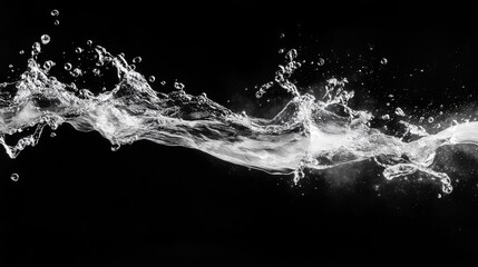 Liquid particles in motion, forming delicate streams as they flow through the air.