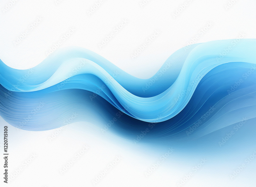 Aufkleber Abstract image of flowing, grainy blue waves on a white background. The texture is smooth yet dynamic, creating a sense of movement and fluidity.