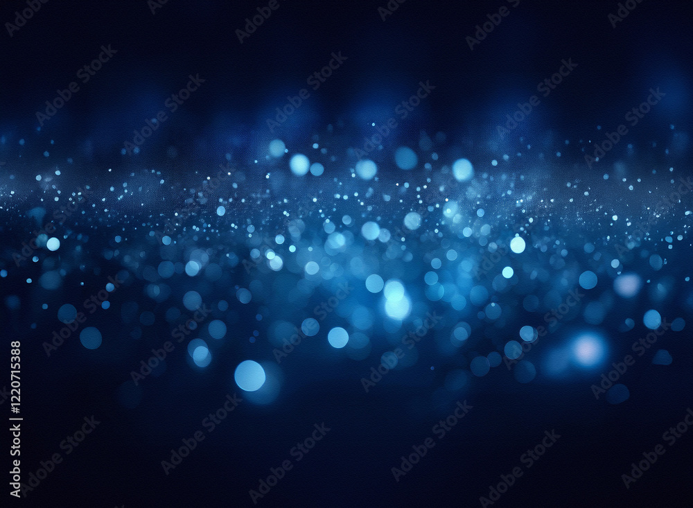Fototapete a grainy texture of blue bokeh lights against a dark background. the image evokes a sense of depth a