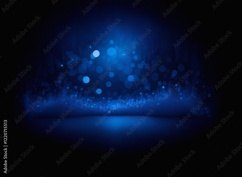 Leinwandbilder a grainy, textured abstract image featuring a dark blue background with glowing, out-of-focus light 