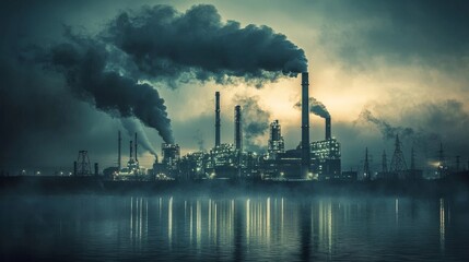 Gritty urban environments aerial perspectives on industrial settings and pollution's harsh reality