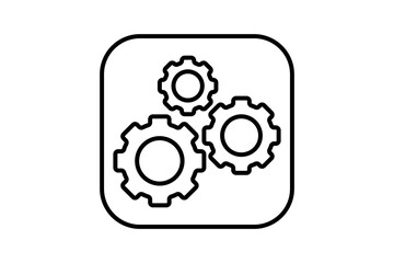 Cogs Interlocking icon. icon related to Start Up. suitable for web site, app, user interfaces, printable etc. line icon style. simple vector design editable