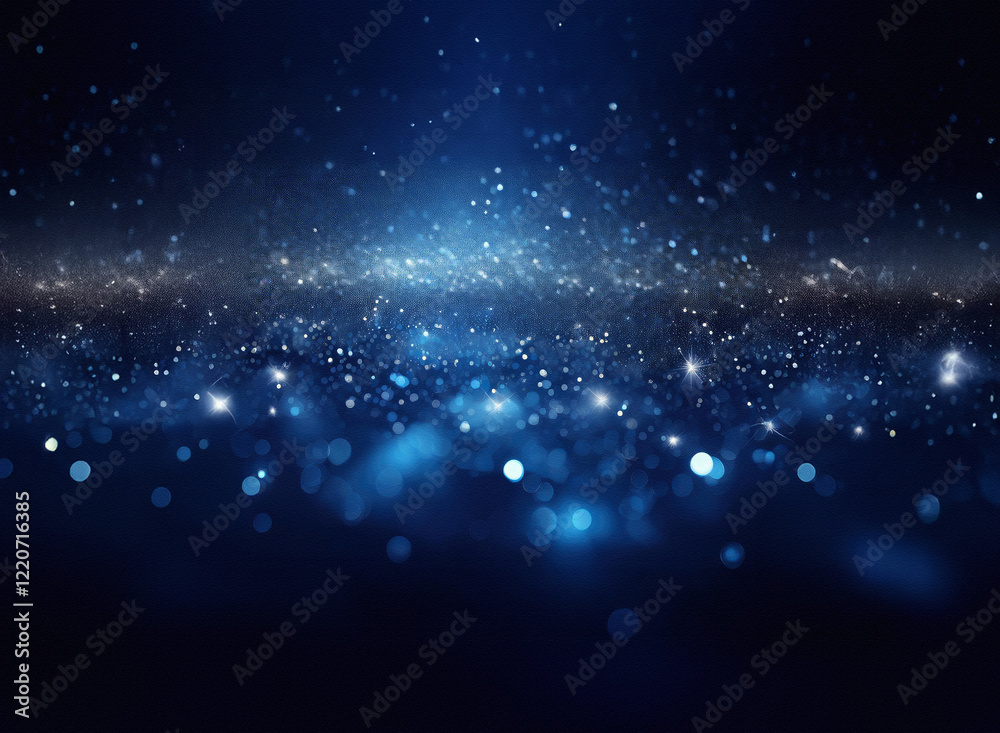 Aufkleber a grainy, textured expanse of deep blue, speckled with countless shimmering lights, evokes a sense o