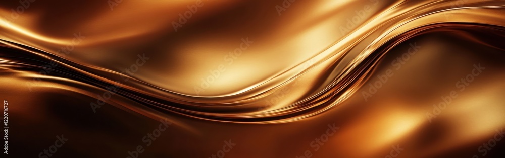 Aufkleber Liquid-like bronze gold patterns create a mesmerizing visual experience