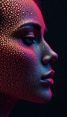 Abstract dotted circles, halftone effect Monochrome, high contrast, dense dots , abstract, high resolution, screen