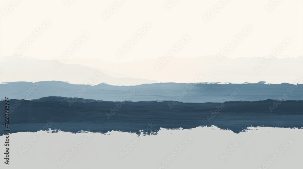 Poster Elegant pencil strokes create a soothing gradient with torn edges in a minimalist landscape