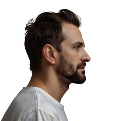 Obraz premium Handsome Man in Profile, Stylish and Thoughtful