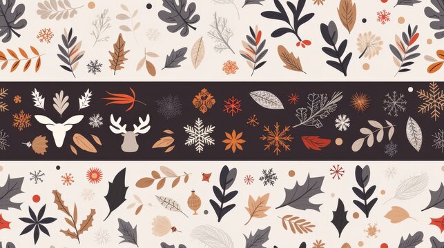 Christmas ornaments background pattern, copy space