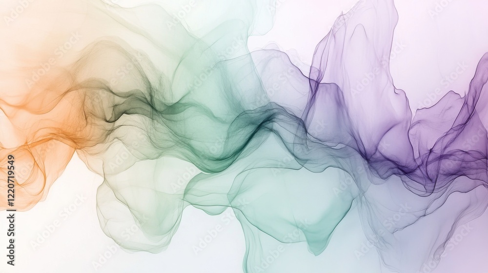 Poster Ethereal abstract artwork featuring soft flowing colors that evoke a sense of tranquility and harmony in form and movement