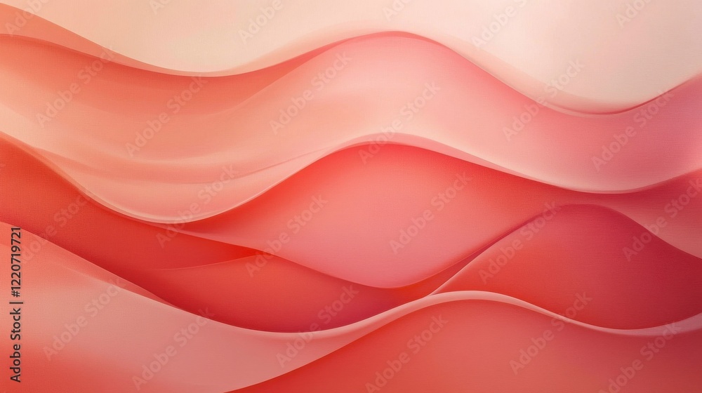 Aufkleber Abstract composition with flowing coral hues creating a serene visual experience