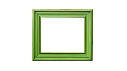 green picture frame isolated on white , transparent , png 