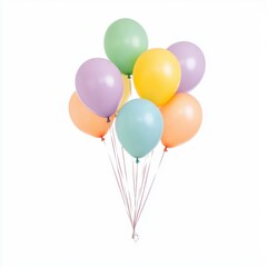 Obraz premium Colorful Party Balloons with Helium Strings for Celebration and Festivities