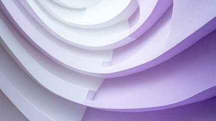 Soft pastel lavender and mint arcs create a tranquil abstract design with smooth curves and gentle gradients