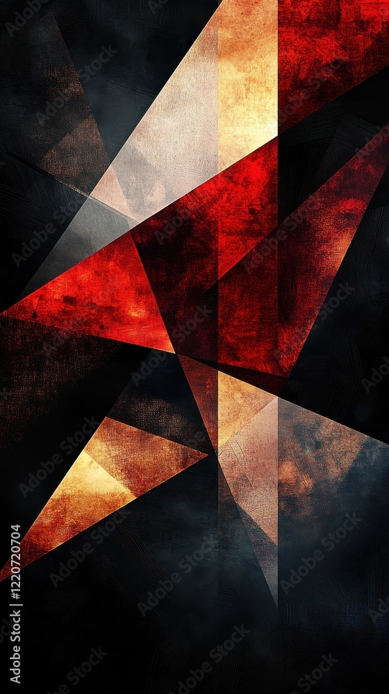 Aufkleber intricate layering creates a dynamic abstract geometric composition in vivid tones