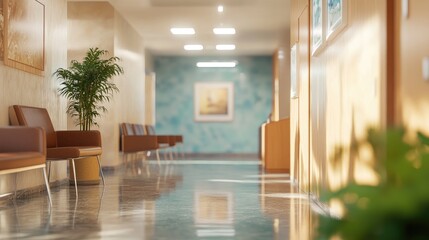 Abstract blur hospital clinic medical interior background