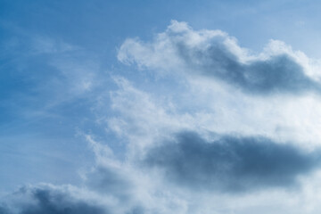 Sky Overlay. Beautiful bright sky with fluffy clouds. Nature sky with transparent background.