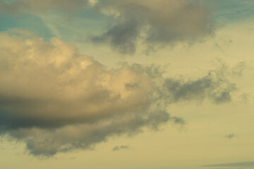 Sky Overlay. Beautiful bright sky with fluffy clouds. Nature sky with transparent background.