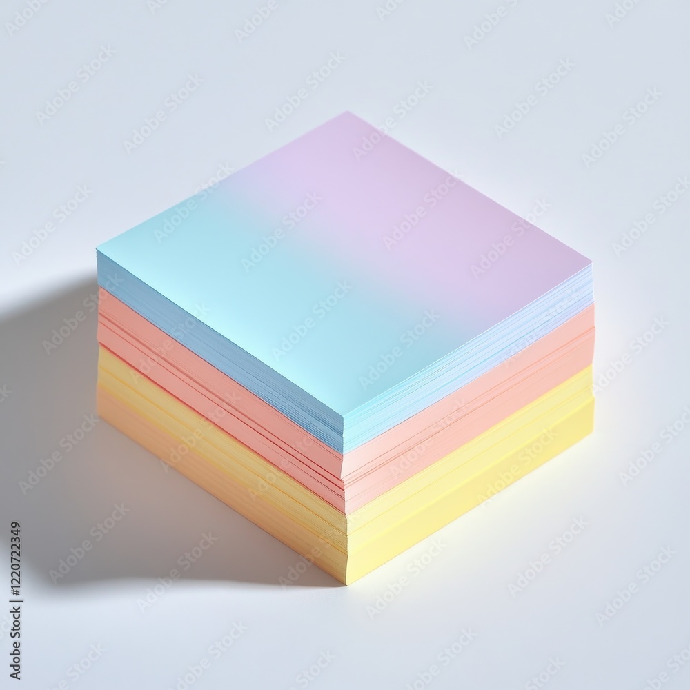 Poster colorful sticky notes stacked in vibrant hues suitable for organization and creativity in office or 