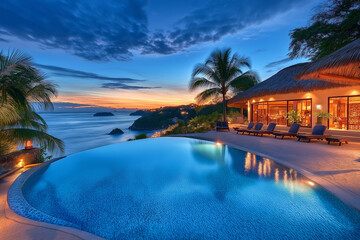 Fototapeta premium swimming pool at night