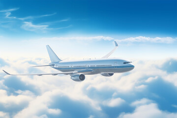 Fototapeta premium A passenger airplane flying over the clouds