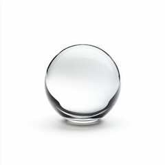 Crystal Clear Glass Sphere Isolated on White Background