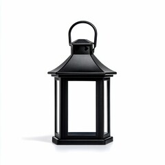 Black Metal Lantern Isolated on White