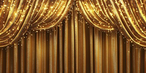Golden curtain background.