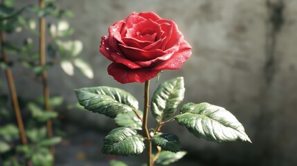 Ultra realistic close-up of red rose for valentine's day celebrations