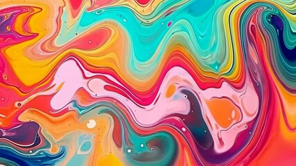 An abstraction from mixing oil paints in close-up, where various bright colors flow down and blend together. Generative vertical video. - Powered by Adobe