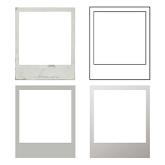 Polaroid photo. Polaroid frame. Set of 4 frames.