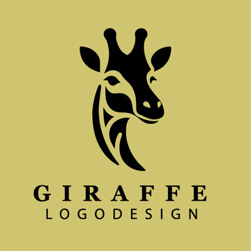  Elegant Minimalist Giraffe Silhouette with Geometric Pattern Design for Modern Branding and Creative Projects &ndash; Black and White Vector Art
