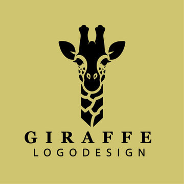 Elegant Minimalist Giraffe Silhouette with Geometric Pattern Design for Modern Branding and Creative Projects &ndash; Black and White Vector Art
