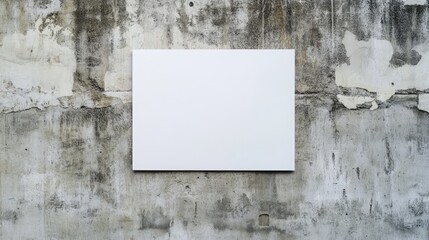 Blank white wheatpaste glued paper poster mockup on concrete wall background