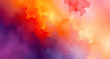 Obraz premium Ethereal Abstract Painting with Orange, Red, Purple, and Blue Tones