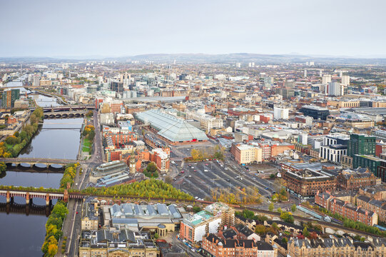 Glasgow aerial view looking west from Port Dundas