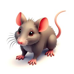 An isometric depiction of a rat icon