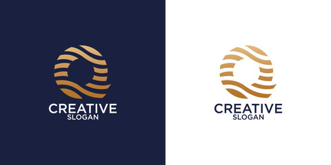 Simple Initial Letter Q Logo isolated on Double Background. Usable for Business and Branding Logos. Flat Vector Logo Design Template Element.
