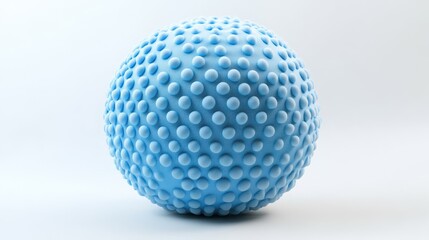 Textured Blue Sphere on White Background