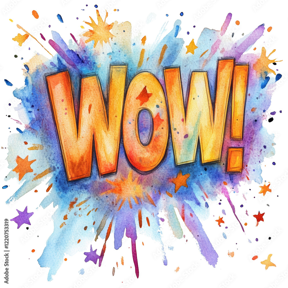 Poster watercolor wow explosion colorful artistic expression