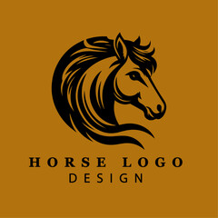 Majestic Horse Head Illustration in Black and White with Flowing Mane – Perfect for Equestrian Logos, Branding, and Artistic Projects – Vector Art
