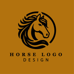 Majestic Horse Head Illustration in Black and White with Flowing Mane – Perfect for Equestrian Logos, Branding, and Artistic Projects – Vector Art
